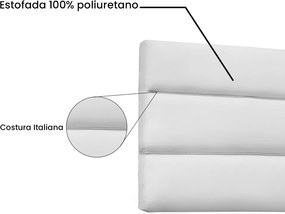 Painel La Italiana Para Cama Box Casal 140 cm Corino S04 - D'Rossi  - Branco