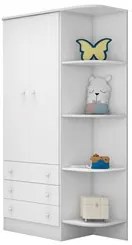 Guarda Roupa Infantil 2 Portas Doce Sonho Branco - Qmovi
