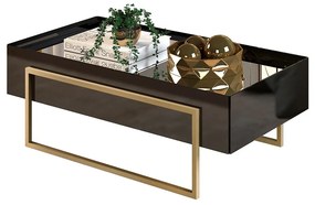 Mesa de Centro Estilo Industrial Com Espelho Suri Preto - D'Rossi
