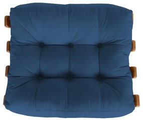 Puff Decorativo Sala de Estar Costela Rib Suede Azul Marinho