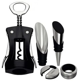 Jogo para Vinhos Tramontina Harmoniza 5 Peças Aço Inox e Polipropileno Preto