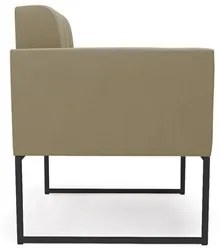 Sofá Namoradeira e 2 Poltronas Base Industrial Preto Ana Suede Marrom