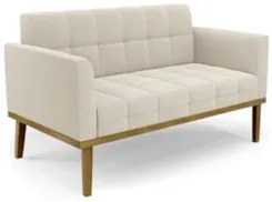 Namoradeira e 2 Poltronas Base Madeira Castanho Ana Bouclé Bege - Ibiz