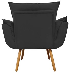 Poltrona Decorativa Opala Pés Palito Suede Preto - Sheep Estofados - Preto