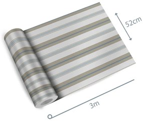 Papel de parede adesivo listrado marrom cinza e azul