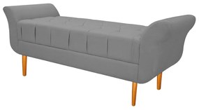 Recamier Estofado Ari 140 cm Casal Corano Cinza - ADJ Decor