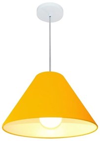 Lustre Pendente Cone Md-4078 Cúpula em Tecido 25/40x15cm Laranja - Bivolt