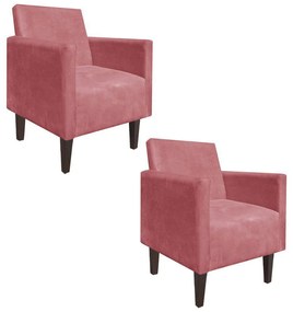 KIT 02 POLTRONAS JADE COMPACTA SUEDE ROS