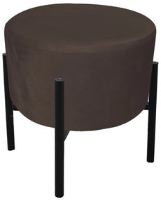 Puff Banqueta Decorativo Industrial Preto Kit 2 Iron Suede D03 - D'Rossi - Marrom