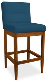 Kit 2 Banquetas Valencia Base de Madeira Maciça Veludo Azul Marinho