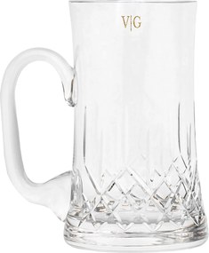 Caneca Chopp C/ Alça Lapidado Artesanalmente - Incolor  Incolor - 01