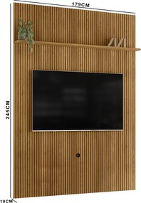 Painel TV 65 Pol 179cm Ripado para Sala Valen M20 - D'Rossi - Cumaru