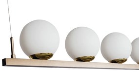 Pendente Zig 145X30Cm 6Xg9 / Cabo Aço Chumbador + Cabo Rayon / Globo Ø... (BT - Branco Texturizado, FOSCO)