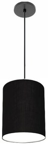 Lustre Luminária Pendente Vivare Free Lux PE-4104PR Cúpula em Tecido 15x25cm