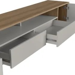 Rack TV 75 Pol 200cm Com LED Pés Palito Caza Mel/Arenas A05 - Mpozenat