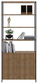 Estante Multiuso Steel Quadra 02 Portas Estilo Industrial Vermont e Preto - D'Rossi