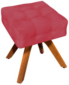 Puff Decorativo Base Giratória Karen Suede Rosê G19 - Gran Belo