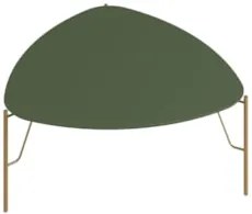 Mesa de Centro Baixa Para Sala Pés Metálicos Blen Musgo/Dourado I06 -
