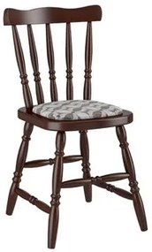 Cadeira Daiana em Madeira Maçica Estofada Castanho Acetinado Piratini