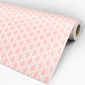 Papel de Parede Geométrico Rosa e Branco 0.52m x 3.00m