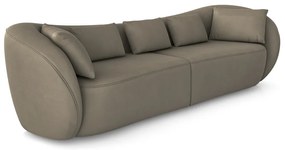 Sofá Bipartido Sala de Estar Diamond 292cm com Almofadas Soltas Veludo Marrom G52 - Gran Belo