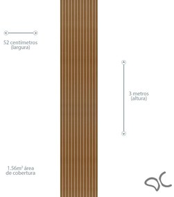Papel de Parede Ripado Marrom Escuro 0.52m x 3.00m