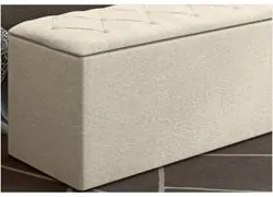 Calçadeira Baú Casal Queen 160cm Paris Veludo Bege - JS Móveis