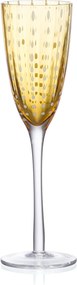 Taça de Vidro p/ Champagne Orquídea Ambar