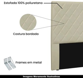 Cabeceira Decorativa Queen Size 1,60M Baelon Pu Marfim G63 - Gran Belo
