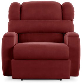 Poltrona do Papai Sala de Cinema Reclinável Kylie Elétrica Botão com Led USB Veludo Vermelho G23