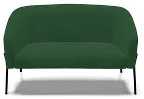 Sofá 2 Lugares Namoradeira Pé de Ferro Preto Stella Veludo D03 - D'Rossi - Verde