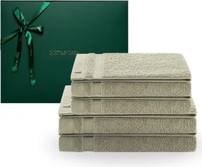 Jogo de Banho 4 pçs Trussardi 100% Algodão Marini c/ Caixa de Presente Natal - Pistacchio Pistacchio