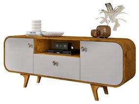 Rack Noronha Naturalle/Off White - Bechara Móveis