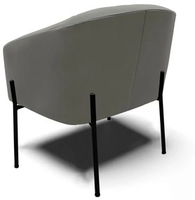 Poltrona Decorativa Pé de Ferro Preto Stella Suede D03 - D'Rossi - Grafite