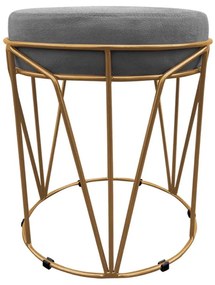 Puff Multiuso com Mesa Babu 2 em 1 Suede Base Dourado D'Rossi - Grafite