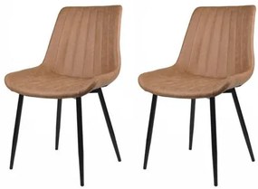Kit 02 Cadeiras Celi Corino Caramelo Base Preta - 76792 Sun House