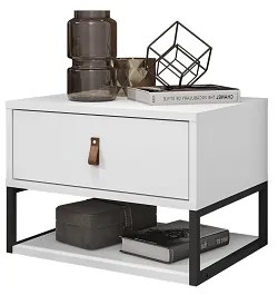Mesa De Cabeceira Sigma Branco - Casa D Móveis