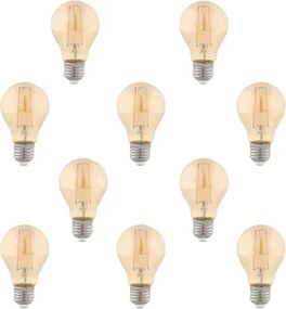 Kit 10 Lâmpadas Bulbo Filamento Led 2W E27 200Lm Vintage