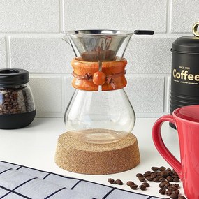 Passador de Café - Vidro e Laço de Madeira