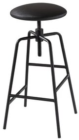 Banqueta Capri Alta Assento Estofado cor Preto com Base Metal Preta 87 cm (ALT) - 46713 Sun House