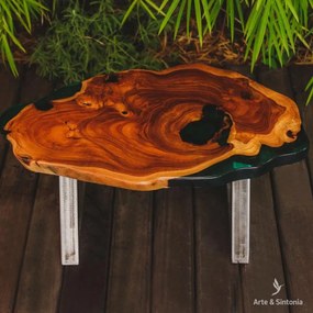 Mesa Teka c/ Resina Líquida | Cergio Mello