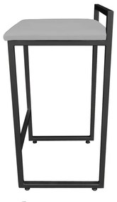 Banqueta Alta Lavínia Suede Cinza Base Preto D'Rossi