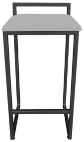 Banqueta Alta Lavínia Suede Cinza Base Preto D'Rossi