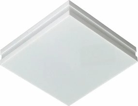 Plafon Led De Sobrepor Quadrado Aluminio Branco 25W Bilbao - LED BRANCO QUENTE (3000K)