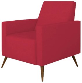 Poltrona Decorativa Amamentação Gabi Pé Palito Suede Vermelho