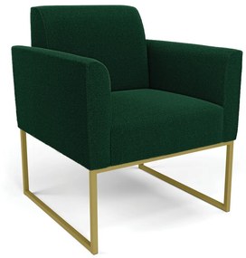 Poltrona Sala de Estar Industrial Dourado Marisa Bouclê D03 - D'Rossi - Azul