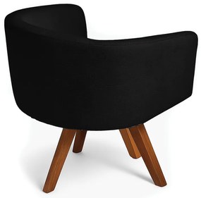 Poltrona Sala Base Giratória Madeira Arielle Bouclê Preto D03 - D'Rossi