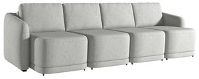Sofá Cama Modulado Retrátil e Reclinável Decorativo Varsóvia 396cm Linho Cinza G33 - Gran Belo