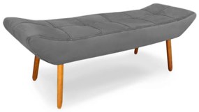 Puff Banqueta 90cm Maya Pés Palito Suede Cinza - Sheep Estofados - Cinza