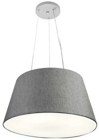 Lustre Pendente Cone Md-4001 Cúpula em Tecido 21/40x30cm Rustico Cinza - Bivolt